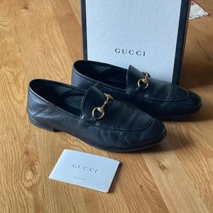 Gucci Brixton Loafer Size 37.5 Black Leather